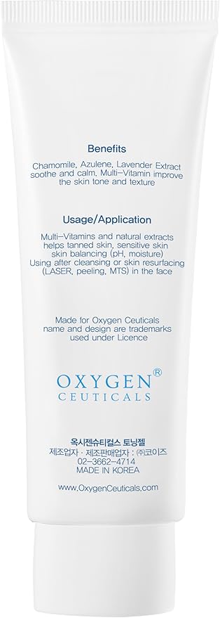 OxygenCeuticals Toning Gel – Premium Hydrating Gel Toner with Centella & Licorice Root Extracts, Adenosine Anti-Wrinkle, Soothing Care for Dry & Sensitive Post-Treatment Skin. 1.69 fl.oz (50ml)