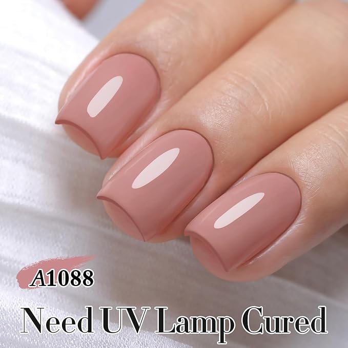 Double Rhythm 0.5Oz Gel Polish Pure Sheer Same Color Same Bottle Soak Off 15ML Gel Polish Manicure Salon Nail Art DIY at Home for Women (Soft Pink-A1088)