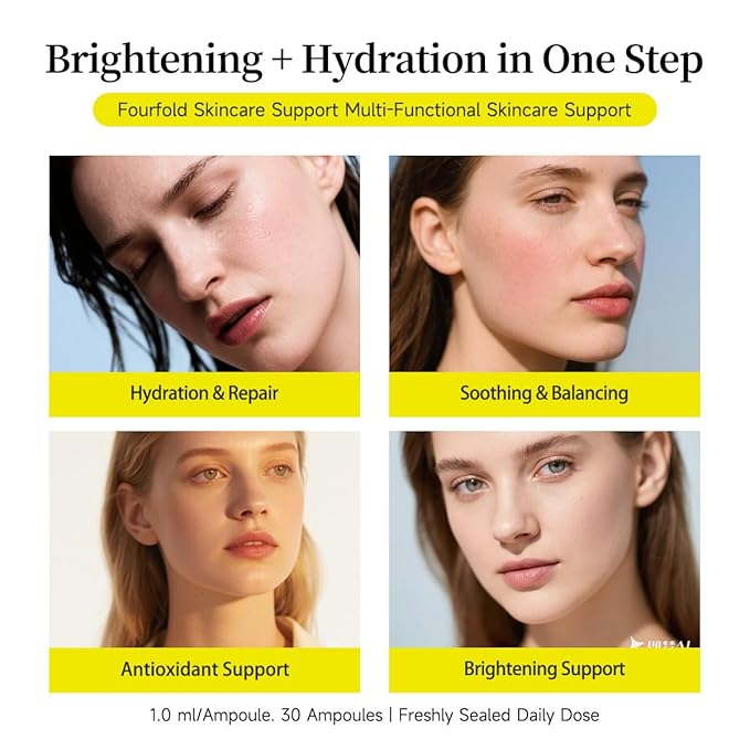 Autumn/Winter Care | BACHERI Vitamin C + Small Molecule Hyaluronic Acid Face Serum – AM/PM Ampoule Duo for 18-40 Skin – Brightening, Deep Hydration & Anti-Aging Serums – Dull, Dry, Sensitive Skin Care