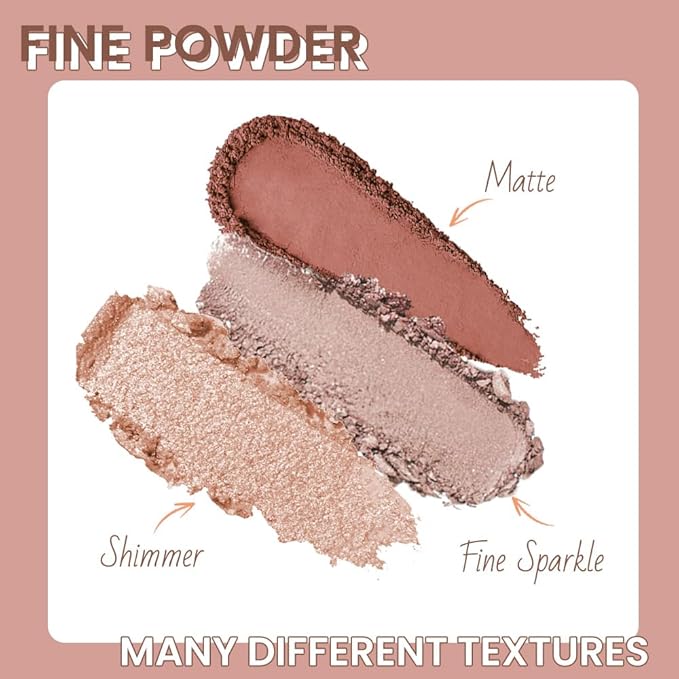 AMY'S DIARY 12 Colors Nude Eyeshadow Palette – Matte & Shimmer Natural Warm Tones for Everyday Makeup – Long-Lasting Blendable Soft Pigment Eye Shadow Set for Brown Eyes