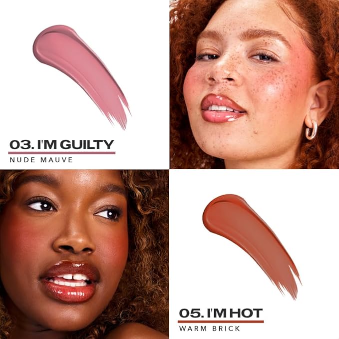 Sacheu Cheek STAY-N Liquid Blush for Cheeks — High Pigment, Buildable, Lightweight Cream Blush Infused With Squalane, for Dewy Radiant Flushed Cheeks — Long-lasting & Cruelty Free, Sugar & Spice Duo