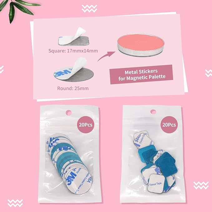 XL Large Empty Magnetic Eyeshadow Palette with Clear Top, Travel Makeup Organizer with 40Pcs Adhesive Metal Stickers For DIY Your Own Powder Palette (XL Large - 9.25'x6.57')