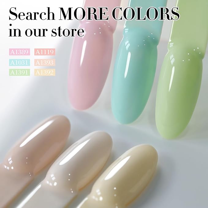 Double Rhythm 15ML Gel Nail Polish Pure Sheer Same Color Same Bottle Soak Off Gel Polish Art Manicure Salon DIY at Home for Women (Green-A1391)