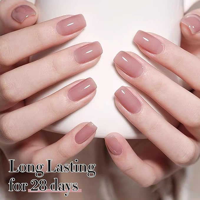 Double Rhythm 15 ML Gel Polish Pure Sheer Same Color Same Bottle Soak Off Gel Polish Nail Art Manicure Salon DIY at Home for Women (Pink Lilac-A1369)