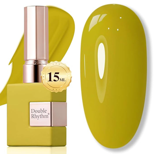 Double Rhythm 15ML Gel Polish Pure Sheer Same Color Same Bottle Soak Off Gel Polish Art Manicure Salon DIY at Home Gifts for Girls Women (Avocado Green-A1461)