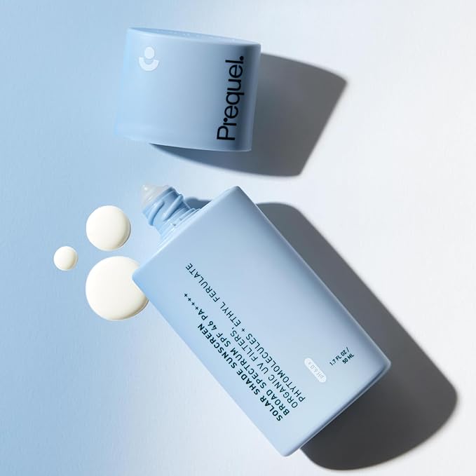 Prequel Skin Solar Shade - Moisturizing Face Sunscreen SPF 46 PA++++ Broad Spectrum UV Protection. Hydrating Sunblock for Dry Skin. Lightweight Travel Size Sun Protection, 1.7oz