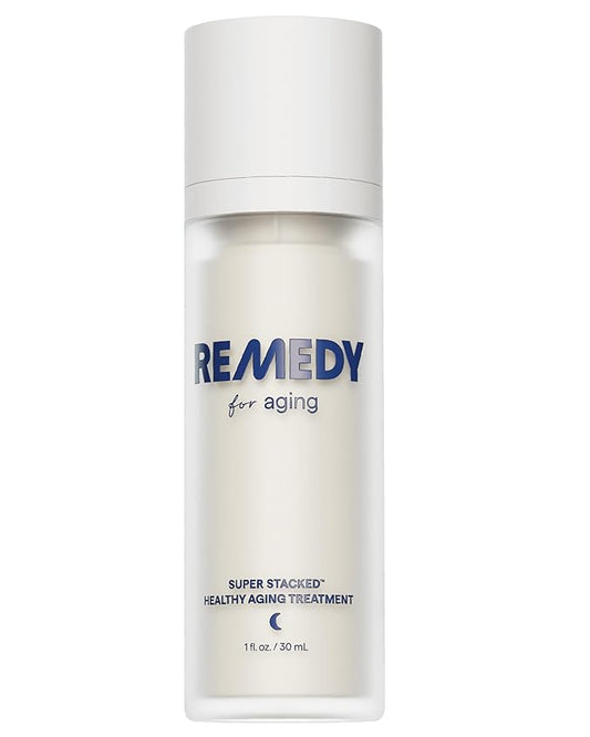 Remedy for Healthy Aging - Retinaldehyde, Resveratrol, Glycolic Acid, Argireline, Ferulic Acid, Matrixyl 3000 - Anti-Aging Treatment for Wrinkles, Uneven Texture & Tone - By Dermatologist Dr. Shah