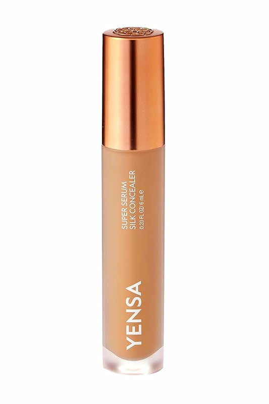 YENSA Super Serum Silk Concealer - Full Coverage Undereye Concealer & Peptides Serum for Face - Enriched with Vitamins C & E, Bakuchiol & Superfoods to Boost Radiance - Light 2 (0.2 Fl oz)