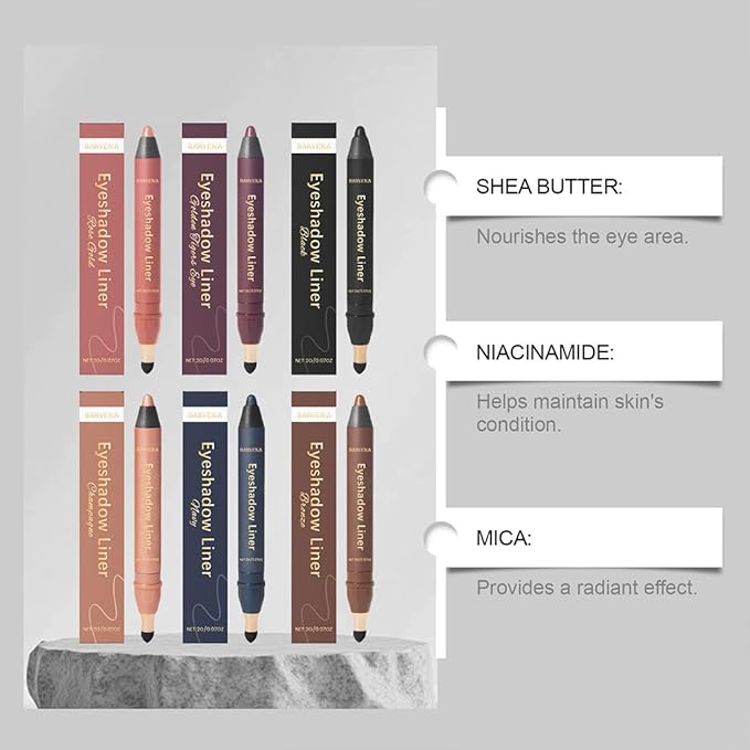 Shinalify Eyeshadow, Shadow Liner 2-in-1 Eyeliner & Eyeshadow, Silky Application, Highlighter Matte Crayon Eyeliner Pen, Easy to Apply, Creating Natural Eye Makeup (06)