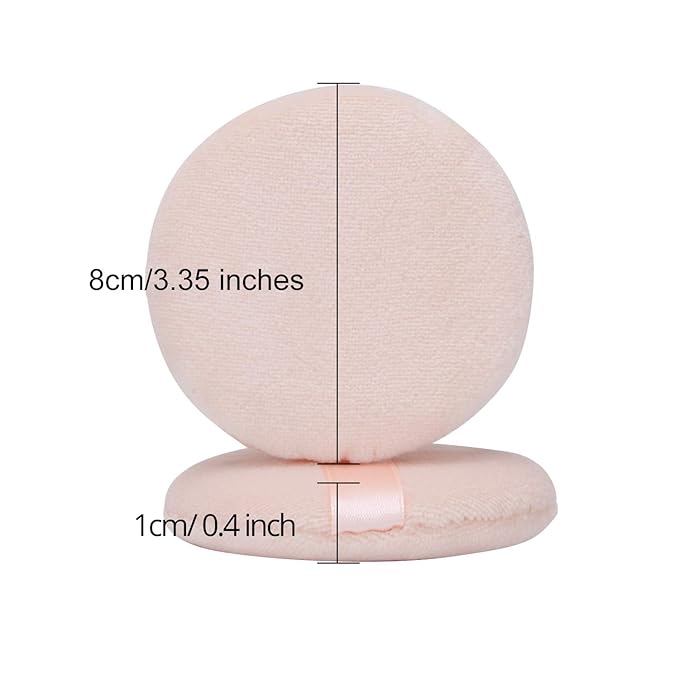 8 Pieces Face Powder Puffs Soft Cotton Makeup Powder Pads for Loose, Setting, Pressed and Body Powder (3.35 Inch)