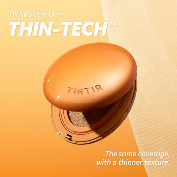 TIRTIR [*Mini Size Mask Fit Ai Filter Cushion Foundation | AI-Like Semi-Matte Finish - Up to 72-Hour Medium to Full Coverage Korean BB Cushion Make up Beauty, #21N Ivory, 0.15 Fl Oz