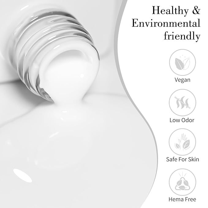 CANNI White Gel Polish – 1 Pc Pure White, High Gloss UV/LED Soak-Off Gel Nail Polish for French Manicure, DIY & Salon Quality for Grils & Women