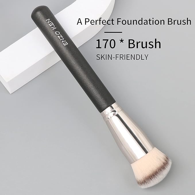 Cream Contour Brush for Cream Makeup, Angled Foundation Brush for Liquid Makeup, Liquid Foundation Brush, Foundation Makeup Brushes - Black, 170B