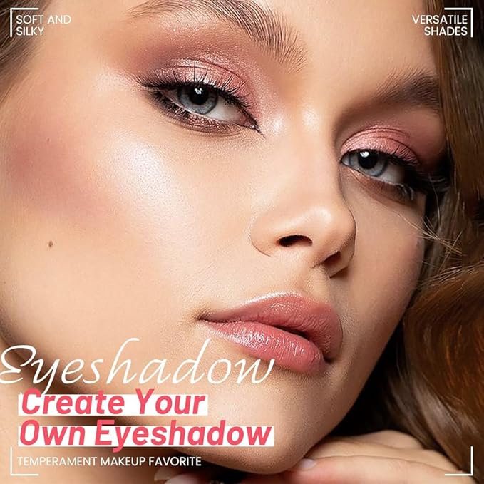 4 Colors Eyeshadow Makeup Palette,Nude Champagne Gold Light Dark Brown Natural Neutral Eye Shadow Palette with Mirror,Long Lasting Naturing-Looking,Waterproof