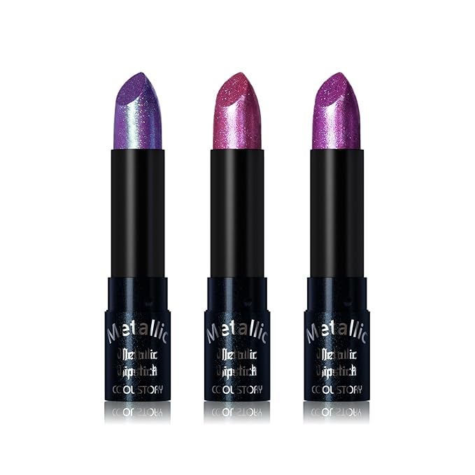 Metallic Glitter Lipstick Set Shimmering Colors (Set-D)