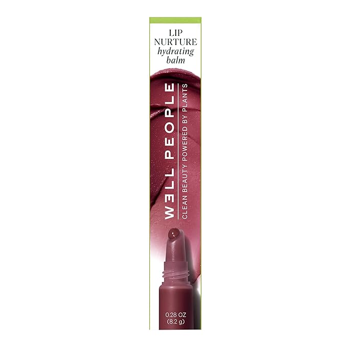Well People Lip Nurture Hydrating Balm, Lip Balm For Hydration & Vibrant Sheer Color, Soothes & Softens Lips, Vegan & Cruelty-free, Black Cherry