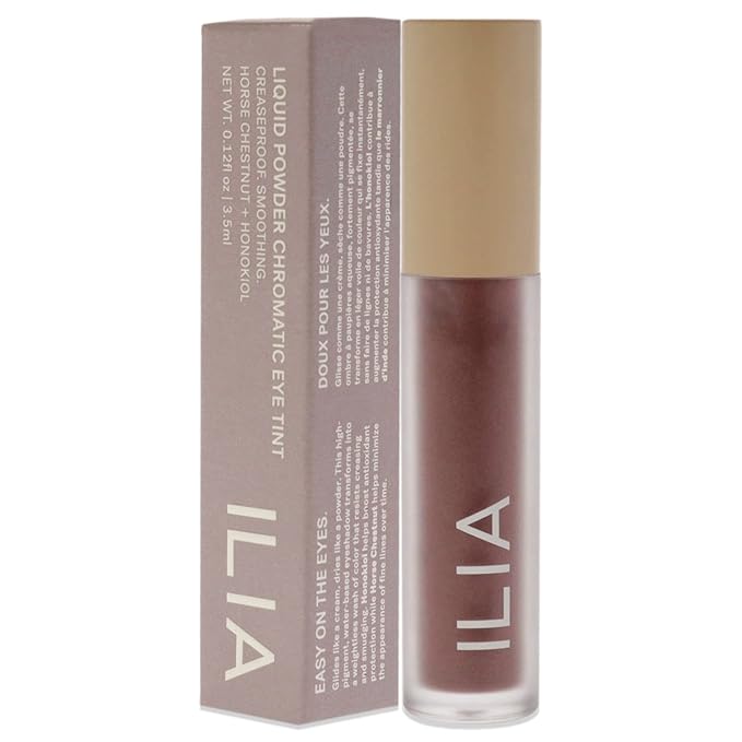 ILIA - Chromatic Liquid Powder Eye Tint | Cream-to-Powder Eyeshadow, Smudge-Resistant, Quick-Dry, Weightless, Water-Based | Non-Toxic, Vegan, Cruelty-Free, Clean Makeup (Dim, 0.12 fl oz | 3.5 ml)