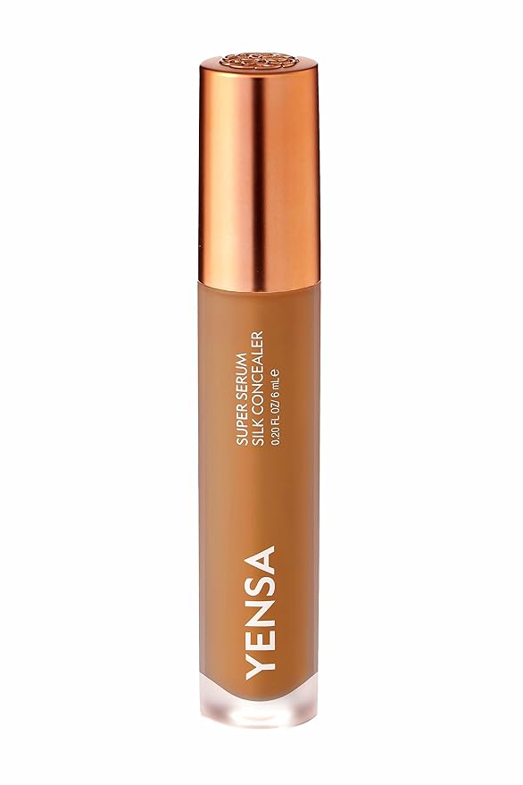 YENSA Super Serum Silk Concealer - Full Coverage Undereye Concealer & Peptides Serum for Face - Enriched with Vitamins C & E, Bakuchiol & Superfoods to Boost Radiance - Medium 2 (0.2 Fl oz)