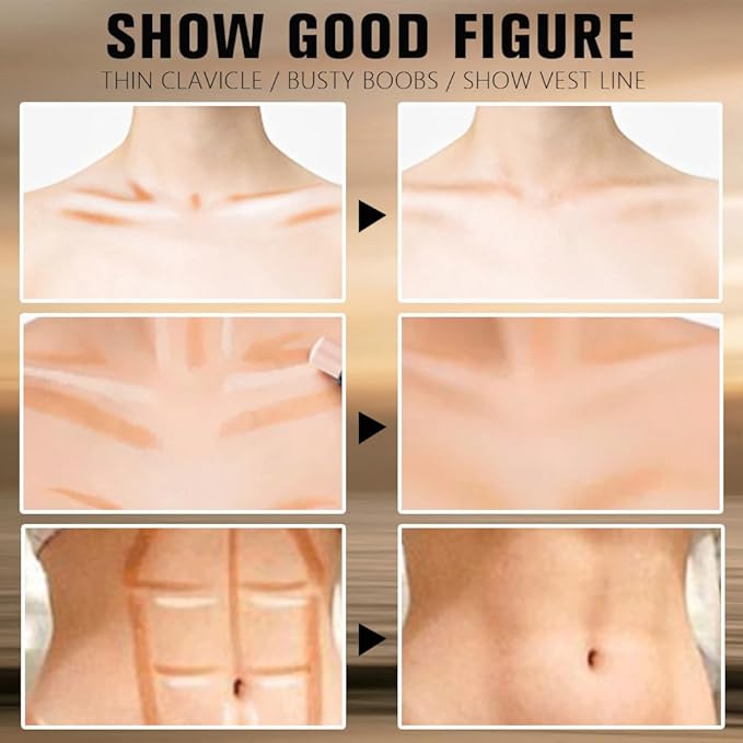 Dual-Ended 2-in-1 Cream Contour & Highlighter Stick Makeup For Face & Body – Waterproof, Long-Lasting, Suitable for All Skin Tones, 02#Nude + Light Beige