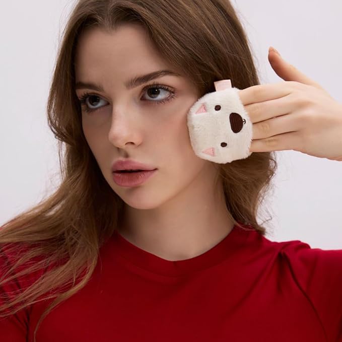 Face Fluffy Powder Puff,Soft Plush Setting Powder Puff, Large Velour Makeup Puff for Loose Or Pressed Powders,Round Cosmetic Puff, Beauty Makeup Tool,1pcs