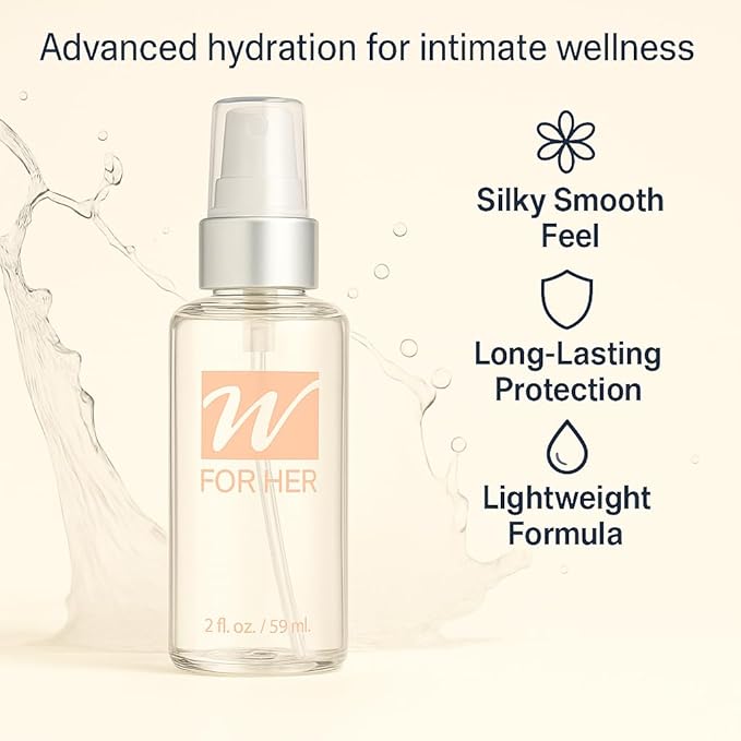 WForHer Personal Moisturizer -2 Fl. Oz- Body-Friendly Formula That Won’t Irritate Your Skin- Ease Personal Dryness - Unscented - No Flavor - Vitamin E - for Women