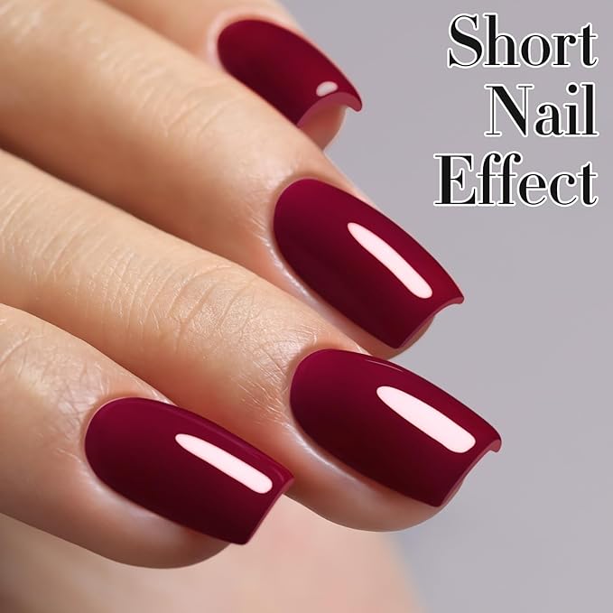 Double Rhythm 15ML Gel Nail Polish Pure Sheer Same Color Same Bottle Soak Off Gel Polish Art Manicure Salon DIY at Home for Women (Burgundy-A1129)