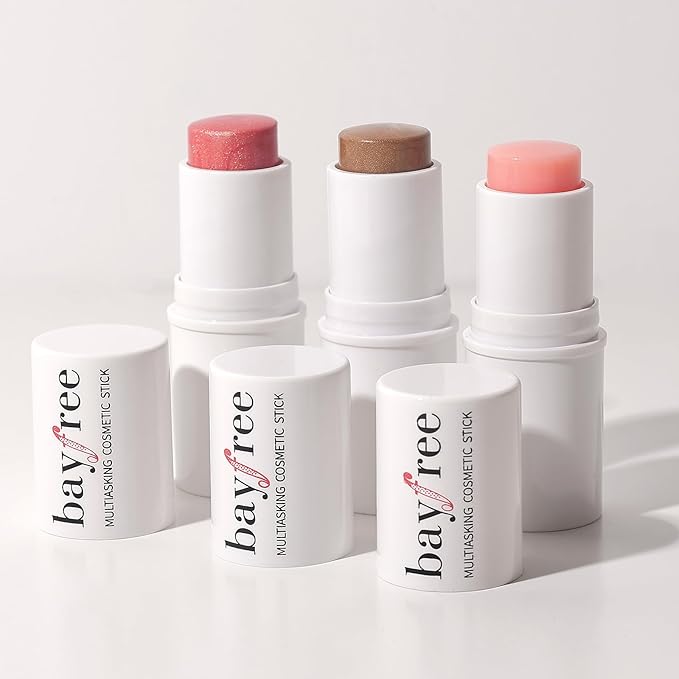 bayfree 3 PCS Makeup Cream Contour Stick Set, Highlighter Stick & Bronzer Stick & Blush Stick, Long Lasting, Natural Face Contour, Dewy & Matte Finish, Multi Stick Trio for All Skin