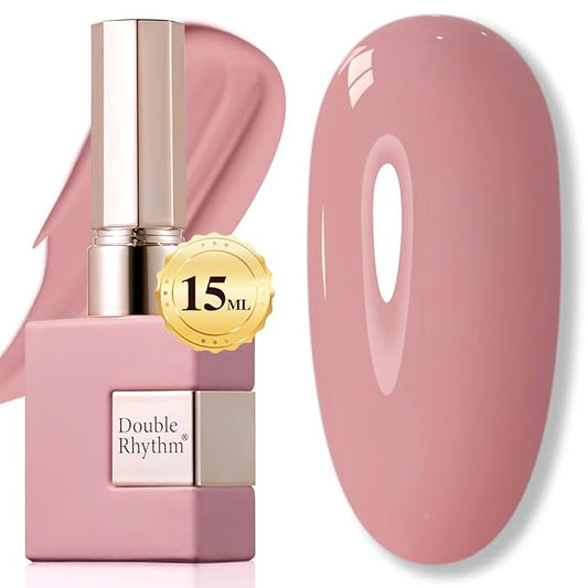 Double Rhythm 0.5Oz Gel Polish Pure Sheer Same Color Same Bottle Soak Off 15ML Gel Polish Manicure Salon Nail Art DIY at Home for Women (Soft Pink-A1088)