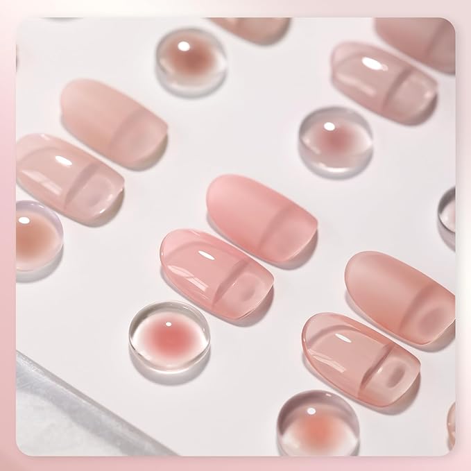 GAOY Nude Jelly Gel Nail Polish of 6 Transparent Pink Brown Shimmer Colors Sheer Gel Polish Kit for Salon Manicure and Nail Art DIY at Home