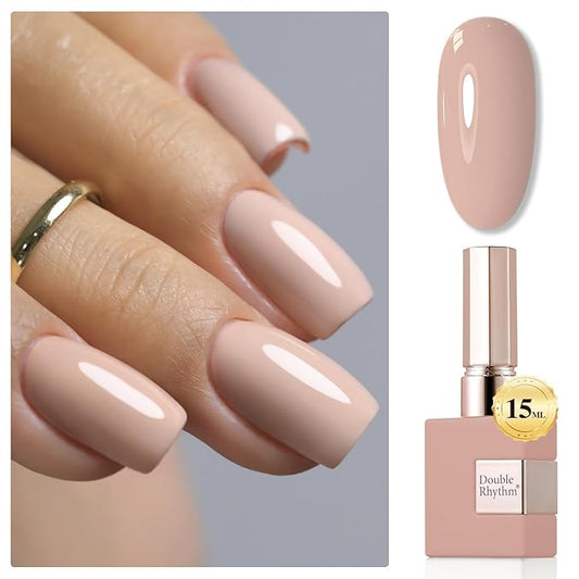 Double Rhythm 15ML Gel Nail Polish Pure Sheer Same Color Same Bottle Soak Off Gel Polish Art Manicure Salon DIY at Home for Women (Nude-A1333)