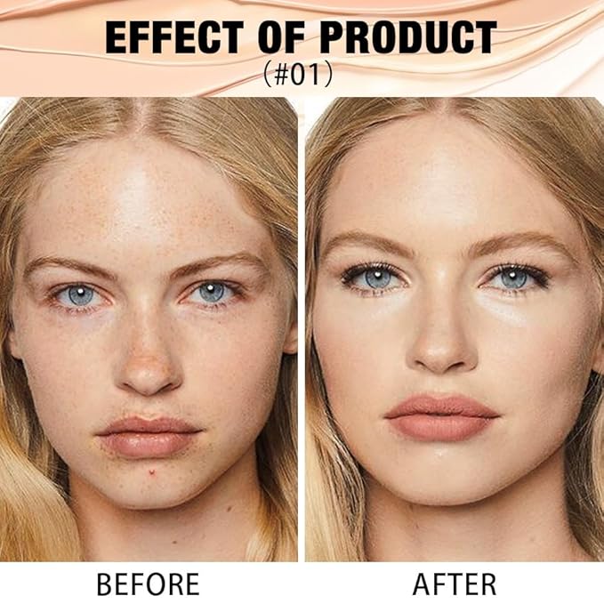 2 in 1 Foundation Concealer, Lightweight Creamy Long Lasting Face Makeup for Combination Oily Skin, Conceals Dark Circles Under Eyes Dark Spots and Blemishes, Vegan Cruelty-Free, Fair