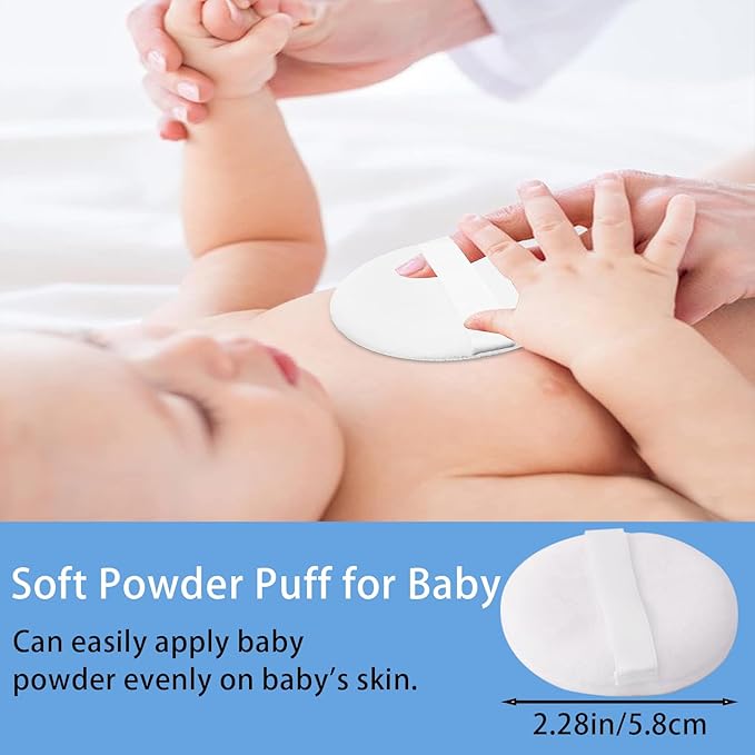 SHIMIDO Body Powder Puff and Container, 3.15" Portable Empty Body Powder Container for Baby Women's Loose Dusting Powder, Powder Case Box with Lids for Bath, Travel and Home Use (Dark&Big Flower)