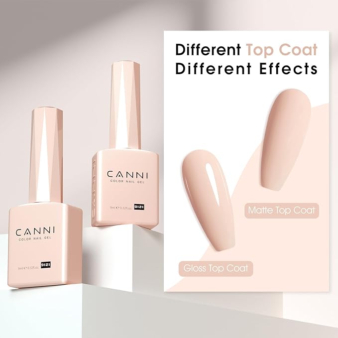 CANNI Nude Pink Gel Nail Polish – 0.3oz Sheer Skin Tone Color, Glossy Soak-Off UV/LED Nail Gel for Natural French Manicure, DIY & Salon Use