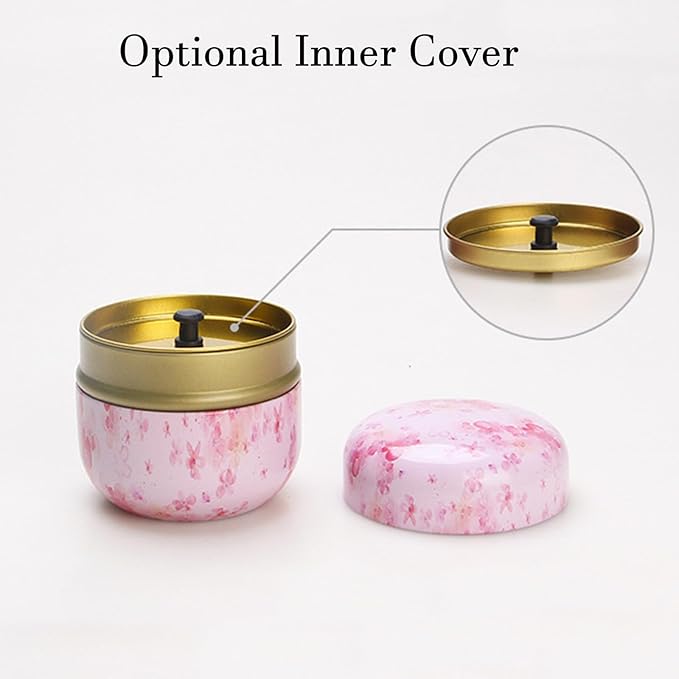 Body Powder Puff and Container for Dusting Powder, Women Powder Puff and Powder Case for Bath and Travel (Sakura)