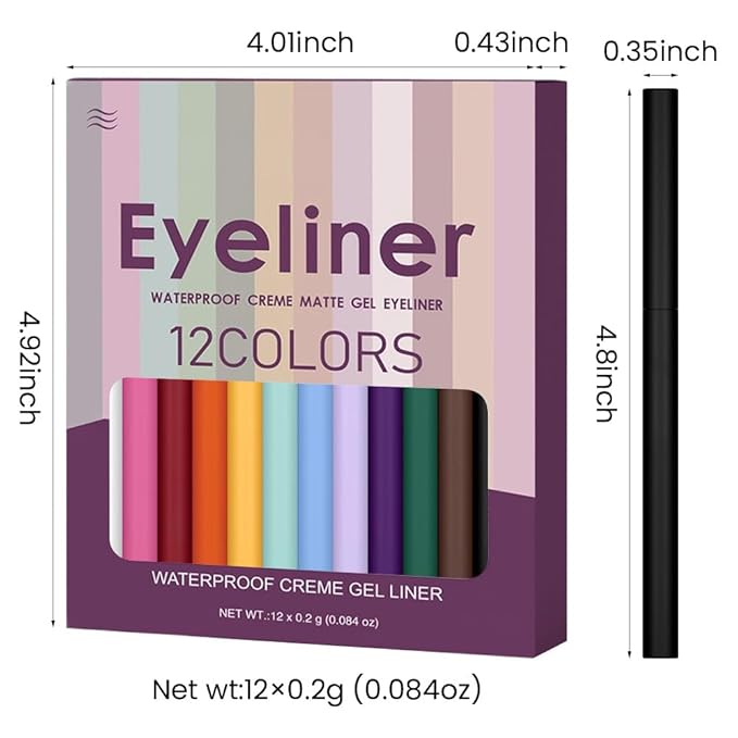 Purple Eyeliner Pencils for Eyes, Violet Dark Purple Colored Eye Liner Pencil Makeup Waterproof Smudge Proof, Colored Gel Waterline Eyeliner Liquid Face Eye Paint Stick Lipstick Halloween Makeup 09