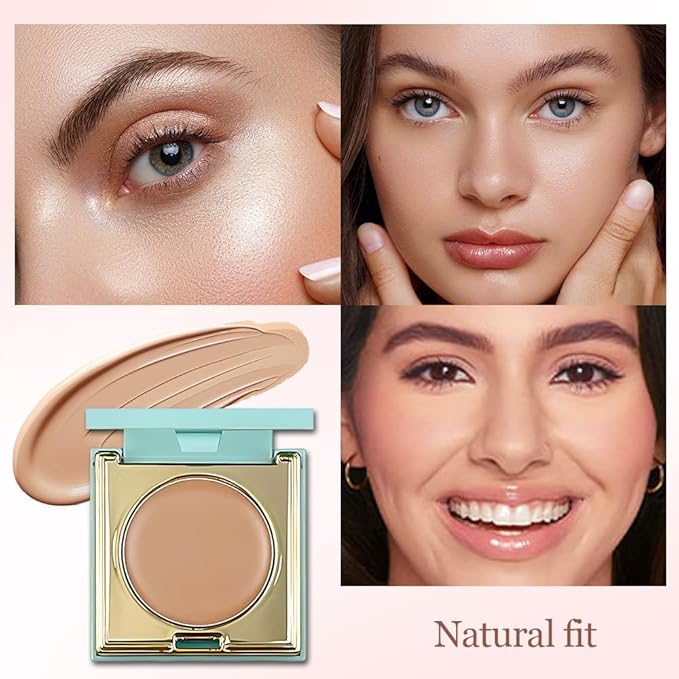 Colored CC Undereye Corrector, Eye Concealer Undereye Color Corrector for Dark Circles, Clay Neutralizing Makeup Under Eye Hydrating Concealer with Brush (Light-Medium Peach & 2 Brushes, Small)