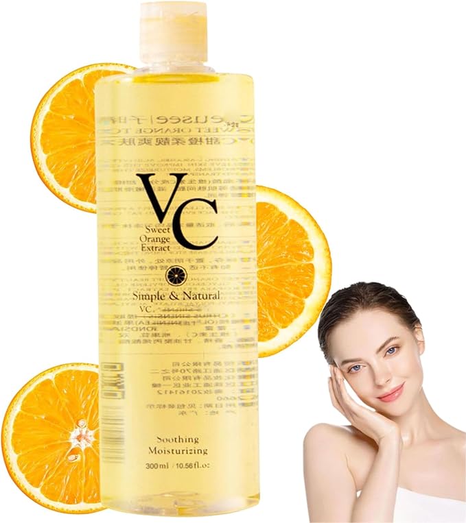 VC Toner, 300ML-VC Moisturizing Face Toner Hydrating Facial Essences, Lightweight Face Moisturizer, Vitamin C & Sweet Orange Essence, Deep moisturizing, Can Reduce Pores, Suitable for All Skin Types