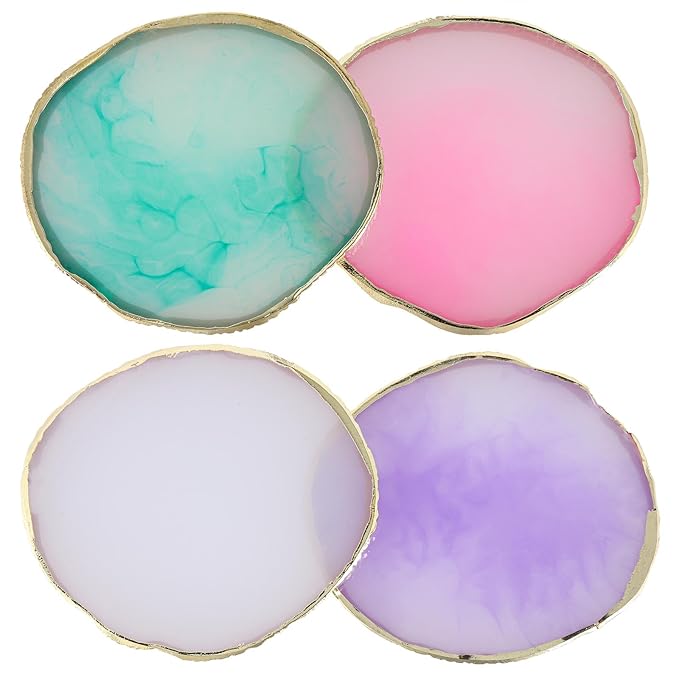 4 Pack Nail Art Palette, Resin Polish Color Design Makeup Mixing Plate - 4 Colors Mini Paint Palette for Nails