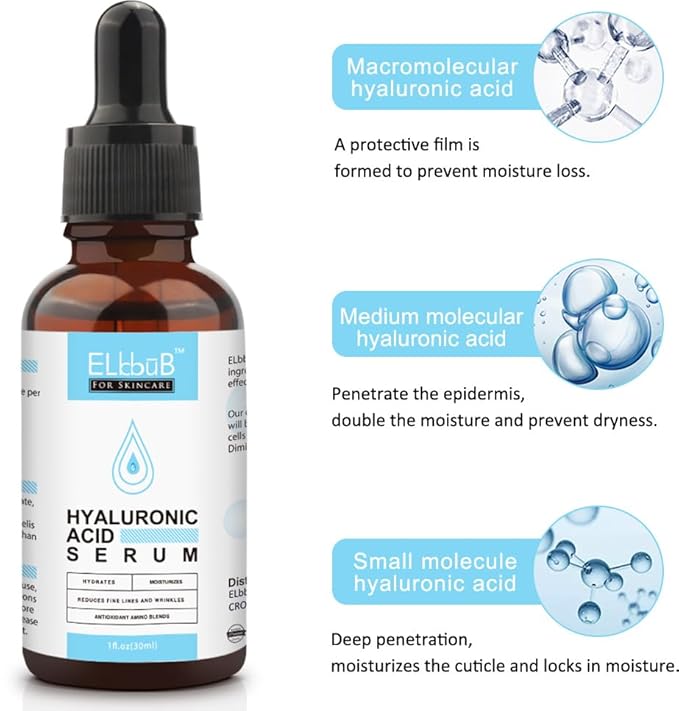 Anti Aging Vitamin C Serum Hyaluronic Acid Serum Set - with Hyaluronic Acid, Skin Care Set Boost Skin Collagen,Hydrate & Plump Skin, Anti Aging & Wrinkle Facial Serum