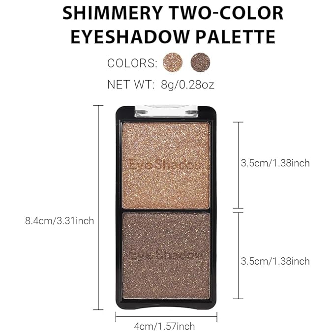 Double color eye shadow, Eyeshadows Creamy, high pigment eye makeup palette, matte shimmer metal eye shadow powder, Blendable, Ultra-Pigmented, Easy to Apply, Matte & Shimmer, (03)