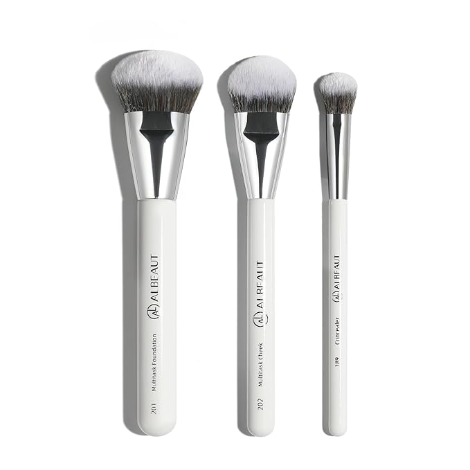 Makeup Brush for Foundation Concealer Blush Contour Liquid Cream Blending Angled Shape