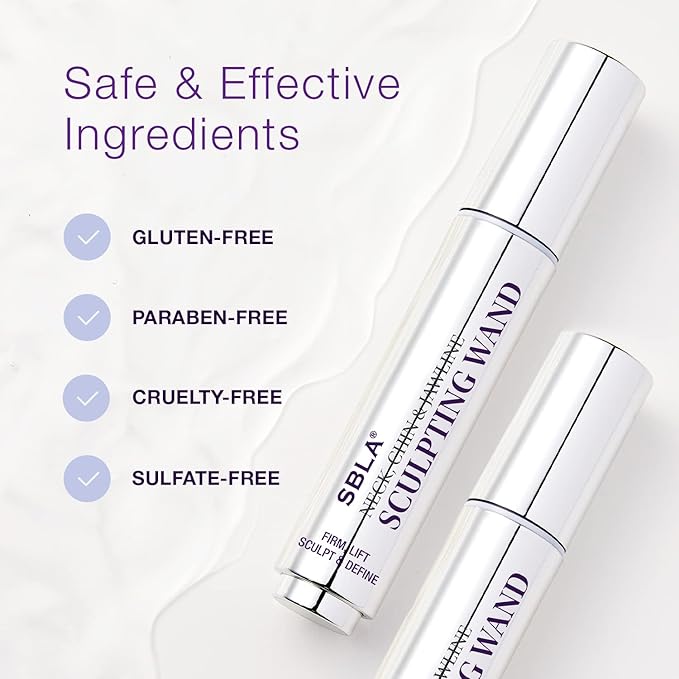 SBLA Beauty - Neck, Chin & Jawline Sculpting Wand - Pack of 2 * 0.7 Fl Oz / 20mL - Lifts & Firms the Neck, Chin, Jawline & Decollete - Reduces Lines & Wrinkles - Smooths, Tightens Sagging Skin