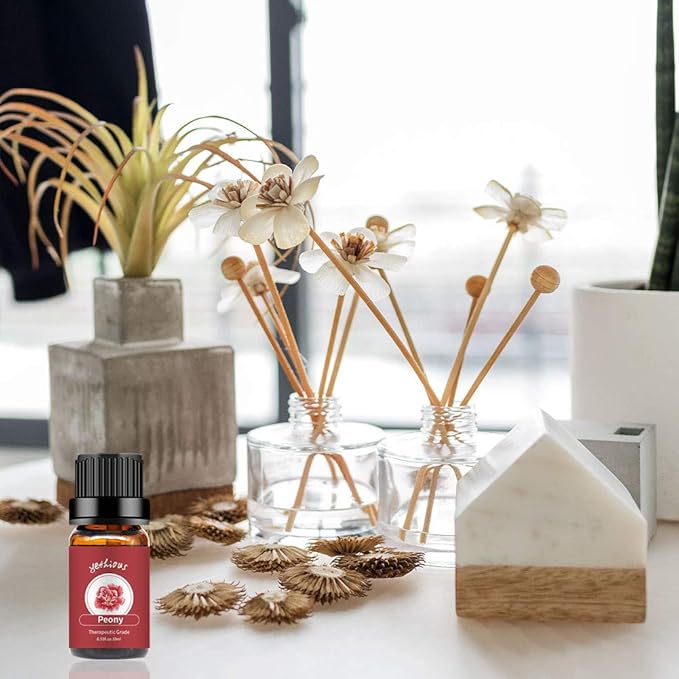 yethious Peony Essential Oils for Diffuser & Aromatherapy Pure Peony Oil for Skin - 10ML