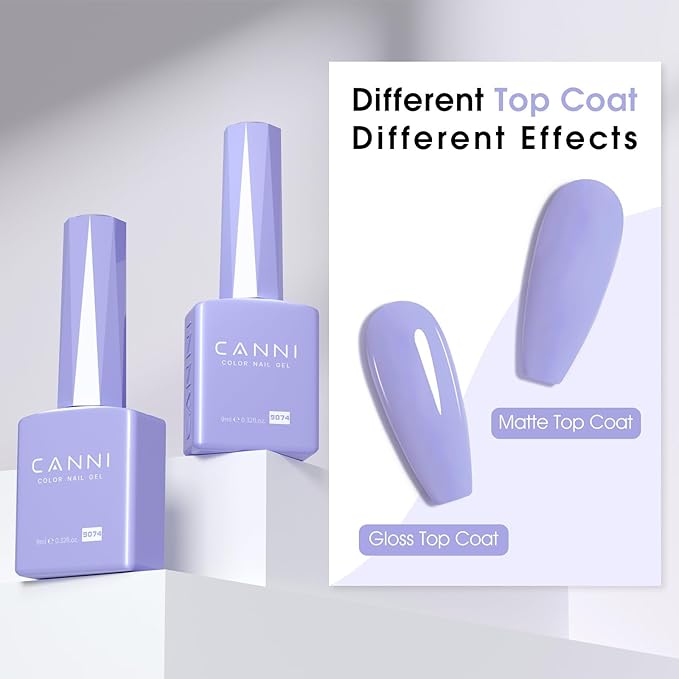 CANNI Purple Gel Polish, 1Pcs Cold Purple Nail Polish Gel High Gloss Soak Off UV Nail French Nail Manicure Salon DIY
