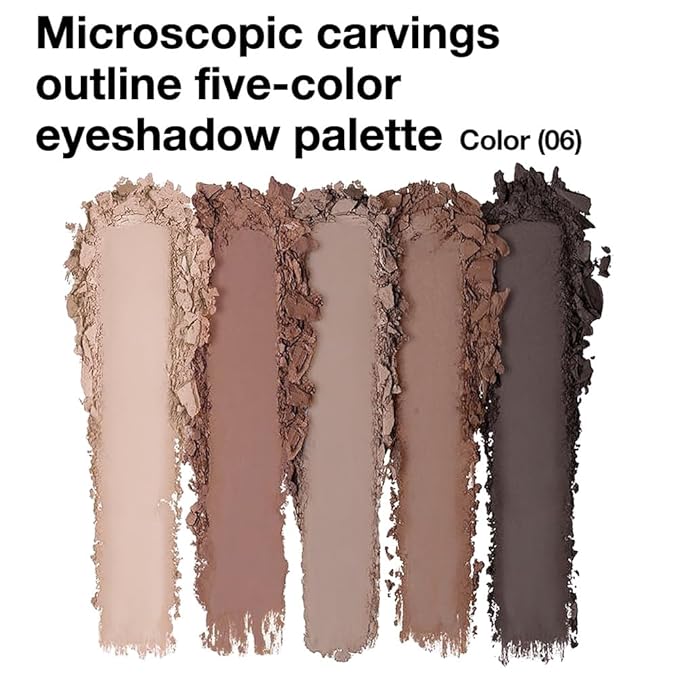 5 Color Eye Shadow Palette Makeup, Nude Coffee Brown Dark Brown Black, Velvety Matte Finish, Highly Pigmented Make up Eyeshadow Palette, Long Lasting Waterproof, Neutral Daily Eye Makeup 06#