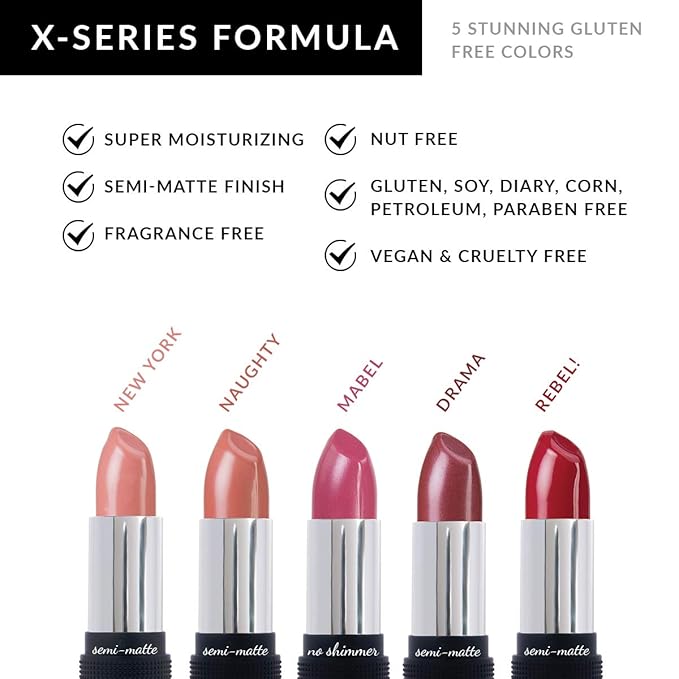 Red Apple Lipstick New York Full Body Lipstick for Women - Vegan Gluten Free Organic Lipstick - Creamy Lip Color, Nourishing Lip Makeup w Vitamin E - BROWN NUDE LIPSTICK SHADE