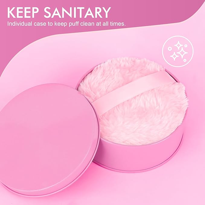 WSYUB Powder Puff,4.33 Inch Body Powder Puff and Container, Powder Puffs for Body Powder,Soft Powders Puffs