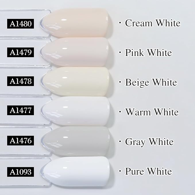 Double Rhythm 15ML Gel Polish Pure Sheer Same Color Same Bottle Soak Off Gel Polish Art Manicure Salon DIY at Home for Women (Warm White-A1477)