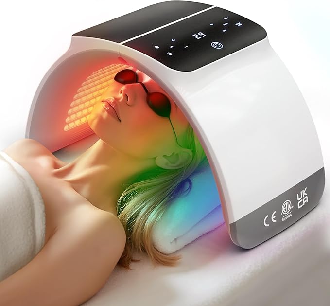 Bestqool LED Mask Photon LED Light Therapy - 6 Colors with Near Infrared Light LED Face Mask for Skin Rejuvenation SPA Facial Body Skin Care Beauty Salon Device