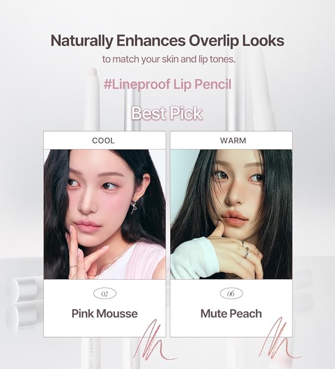 Heart Percent Dote On Mood Lineproof Lip Pencil, 12hr Long-Lasting Moderately Pigmented Creamy OverLip Crayon Waterproof Smooth Retractable Vegan Lip Liner Pencil 0.8g, #05. Neutral Gray